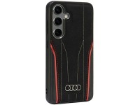 Capa rígida Audi Genuine Leather MagSafe S24 S921 preta e vermelha AU-TPUPCS24-R8/D3-RD Capa rígida Audi Genuine Leather MagSafe S24 S921 preta e vermelha AU-TPUPCS24-R8/D3-RD