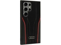 Capa r�gida Audi Genuine Leather MagSafe S24 Ultra S928 preta e vermelha AU-TPUPCS24U-R8/D3-RD