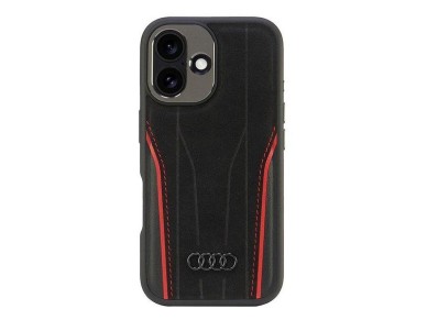 Audi Genuine Leather MagSafe iPhone 16 6.1" black-red hardcase AU-TPUPCMIP16-R8/D3-RD Audi Genuine Leather MagSafe iPhone 16 6.1" black-red hardcase AU-TPUPCMIP16-R8/D3-RD