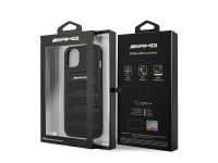Funda AMG de cuero con l�neas grabadas para iPhone 13 mini - negra