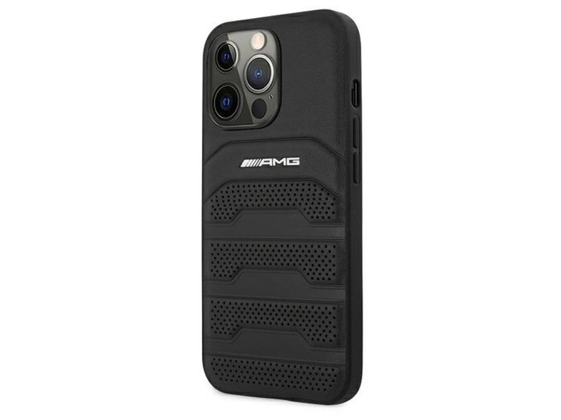 AMG Leather Debossed Lines case for iPhone 13 Pro / iPhone 13 - black