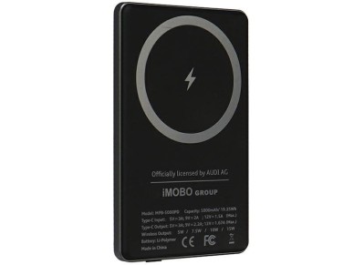 Powerbank Audi Big Logo MagSafe inductive 15W 5000mAh - gray Powerbank Audi Big Logo MagSafe inductive 15W 5000mAh - gray