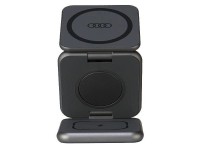 Carregador indutivo dobr�vel Audi Big Logo 3 em 1 - cinza