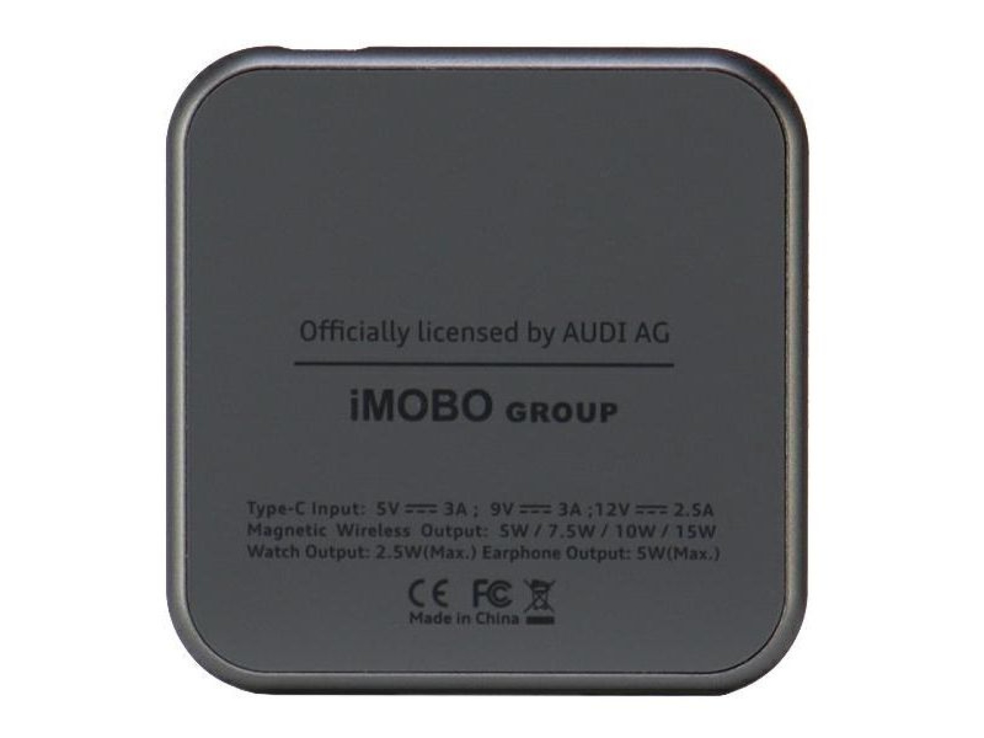 Cargador inductivo plegable Audi Big Logo 3 en 1 - gris