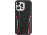 Audi Genuine Leather case with MagSafe for iPhone 15 Pro - black and red Audi Genuine Leather case with MagSafe for iPhone 15 Pro - black and red