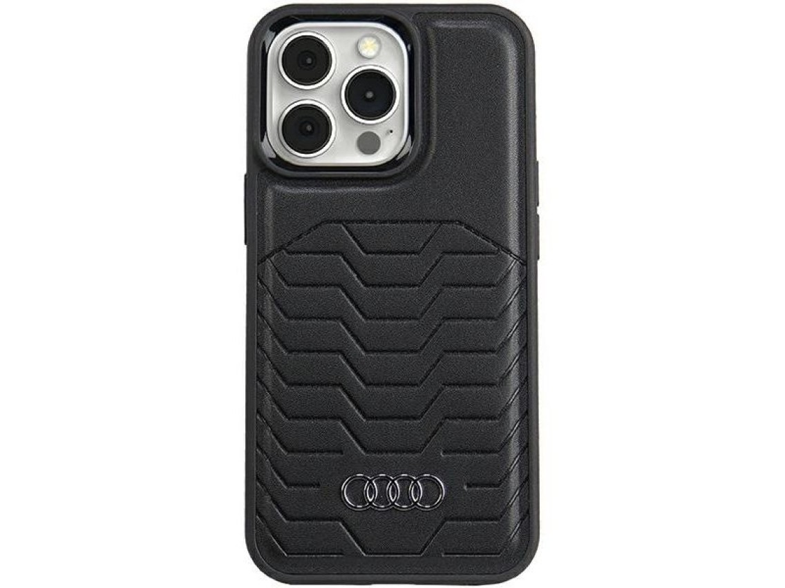 Capa Audi em couro sintético com MagSafe para iPhone 13 Pro Max - preta