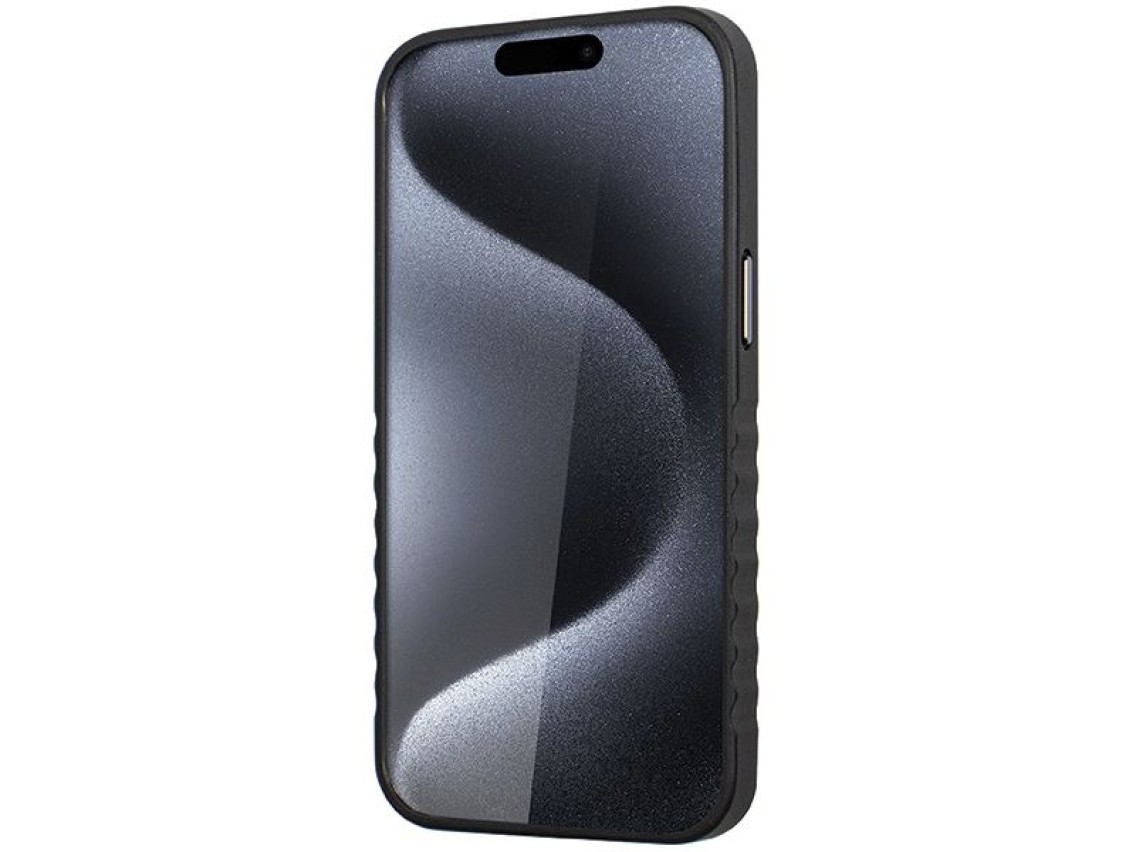 Audi Genuine Leather case with MagSafe for iPhone 15 Pro Max - black and red