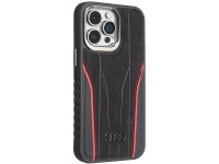 Audi Genuine Leather case with MagSafe for iPhone 15 Pro Max - black and red Audi Genuine Leather case with MagSafe for iPhone 15 Pro Max - black and red