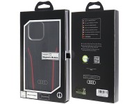 Audi Genuine Leather case with MagSafe for iPhone 15 Pro Max - black and red Audi Genuine Leather case with MagSafe for iPhone 15 Pro Max - black and red