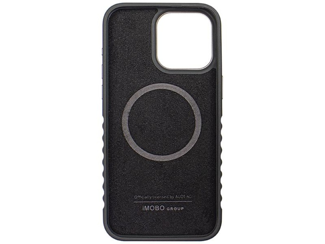 Audi Genuine Leather case with MagSafe for iPhone 15 Pro - black and red