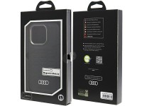 Capa Audi em couro sintético com MagSafe para iPhone 15 Pro - preta Capa Audi em couro sintético com MagSafe para iPhone 15 Pro - preta