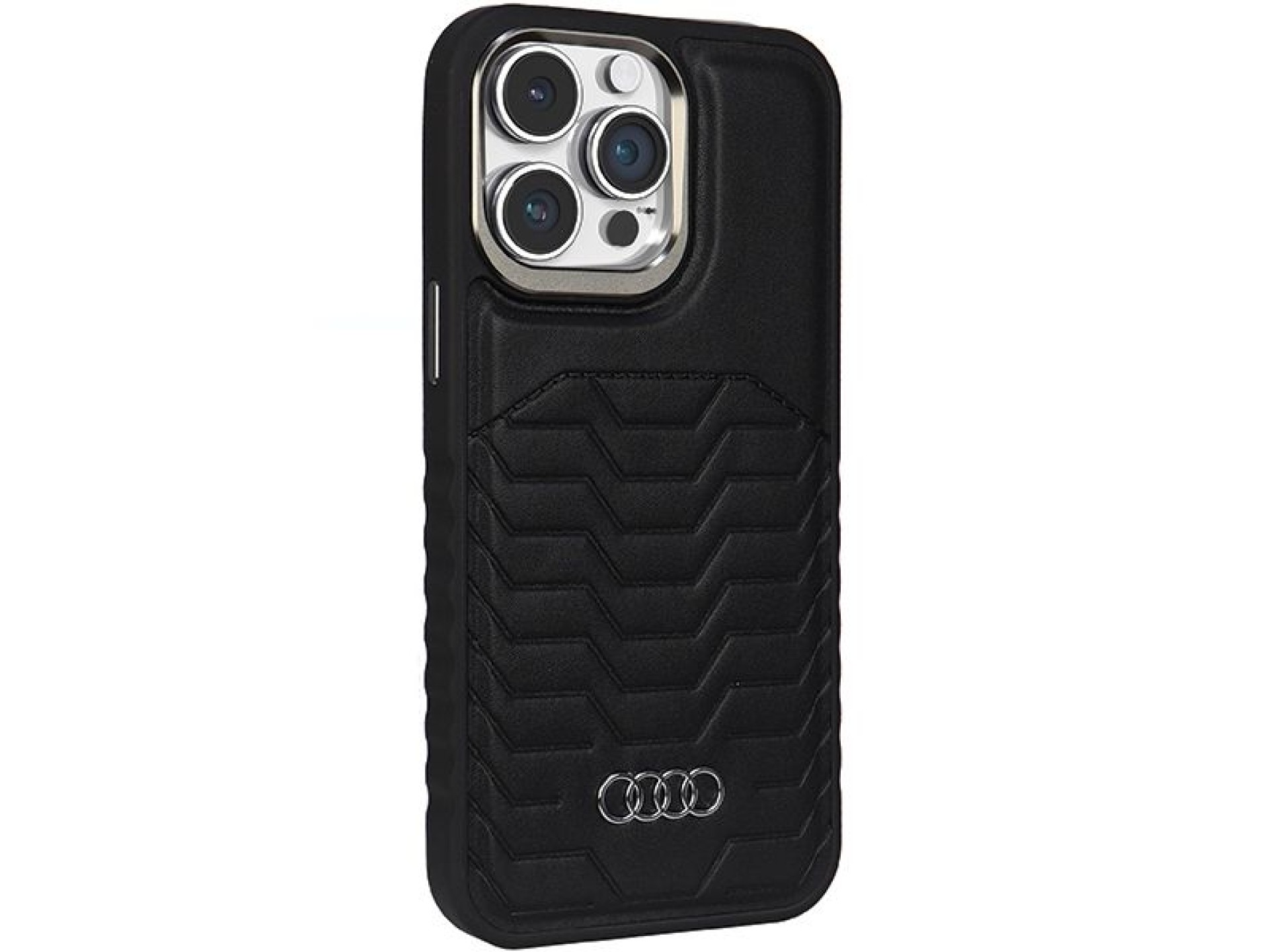 Capa Audi em couro sintético com MagSafe para iPhone 14 Pro Max - preta
