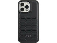 Capa Audi em couro sintético com MagSafe para iPhone 15 Pro - preta Capa Audi em couro sintético com MagSafe para iPhone 15 Pro - preta