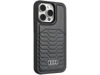 Capa Audi em couro sintético com MagSafe para iPhone 15 Pro - preta Capa Audi em couro sintético com MagSafe para iPhone 15 Pro - preta