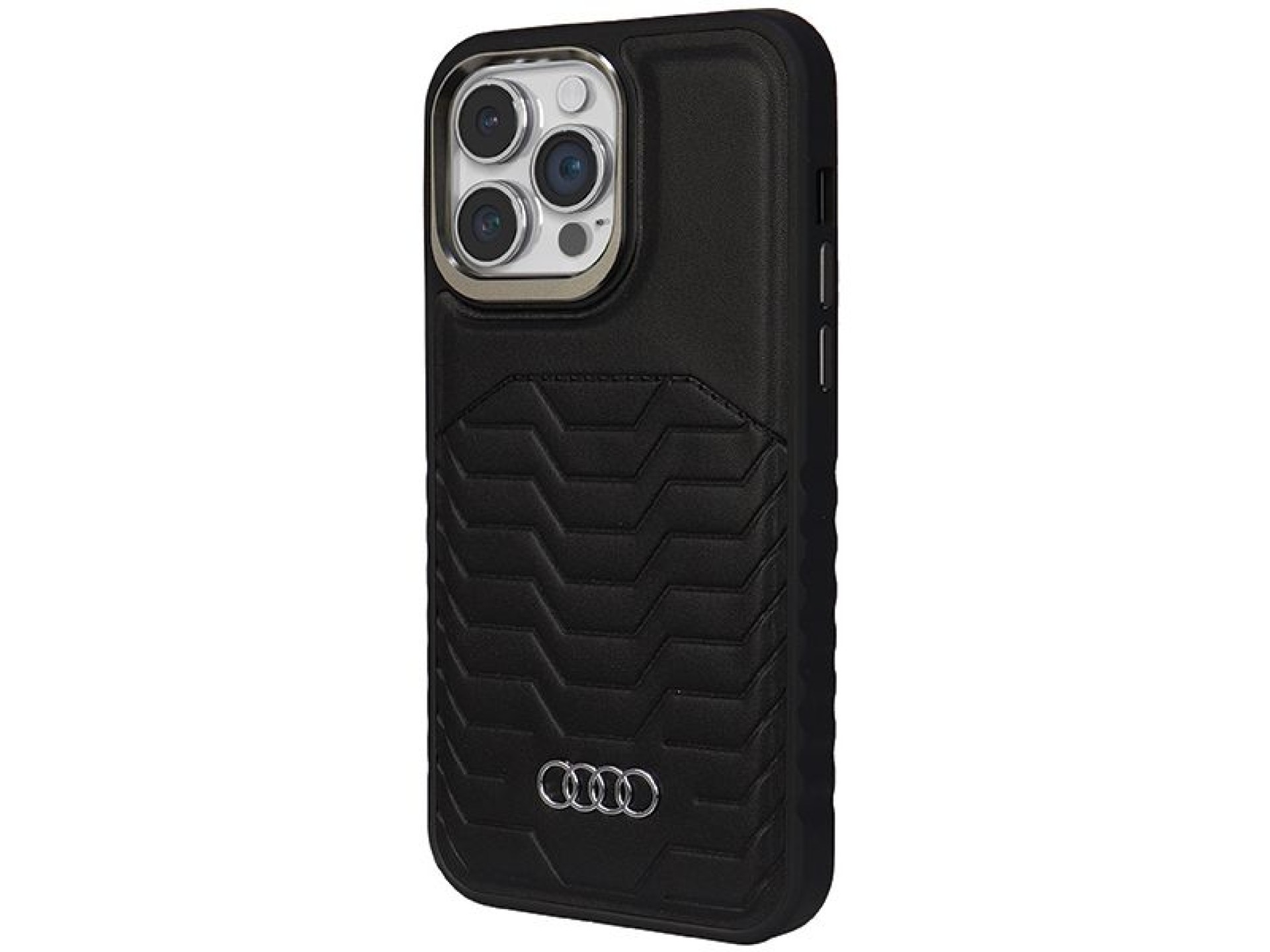 Capa Audi em couro sintético com MagSafe para iPhone 14 Pro Max - preta