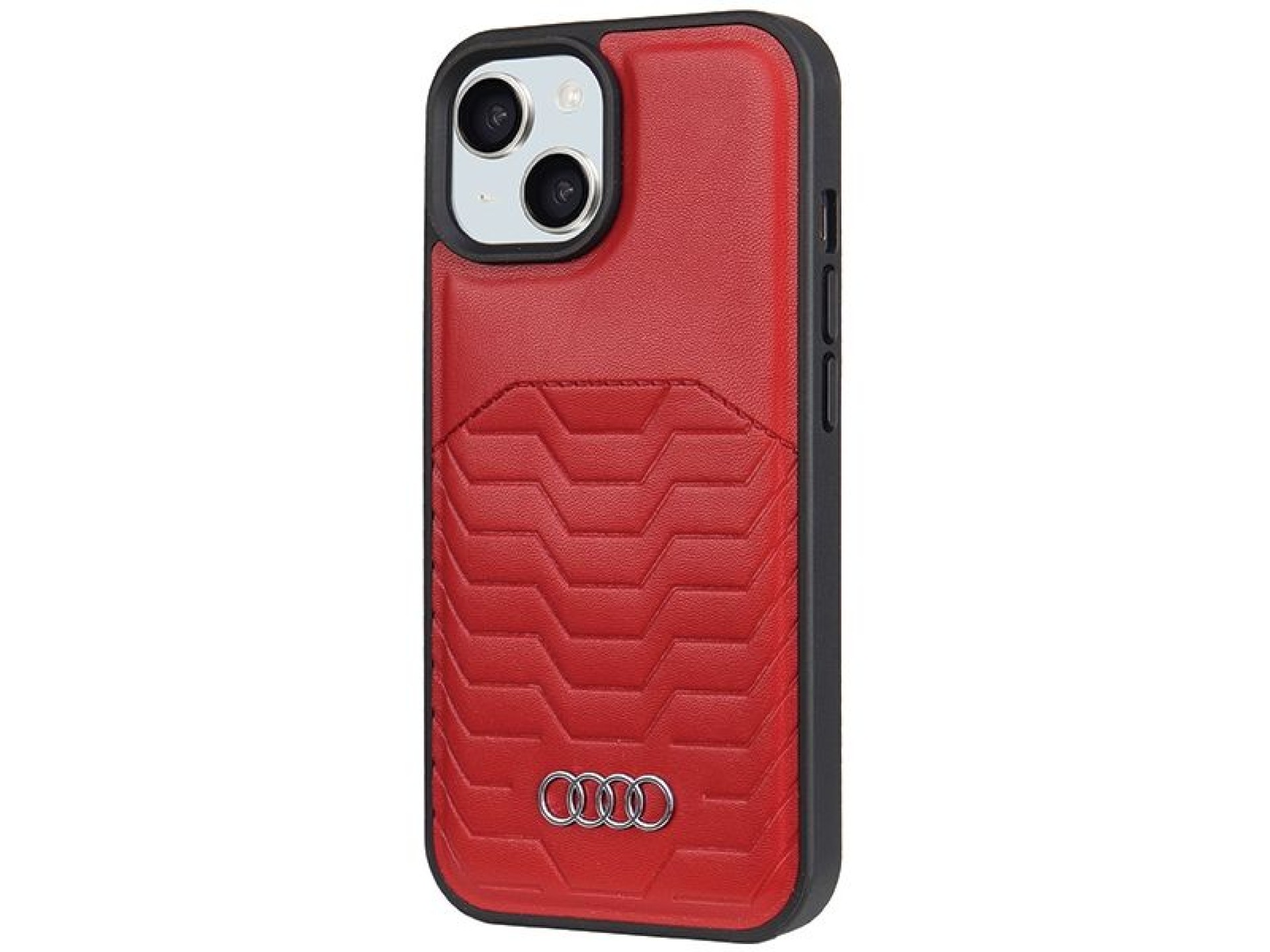 Funda Audi de piel sintética con MagSafe para iPhone 15 / 14 / 13 - roja