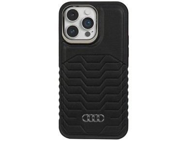 Audi Synthetic Leather case with MagSafe for iPhone 15 Pro Max - black Audi Synthetic Leather case with MagSafe for iPhone 15 Pro Max - black