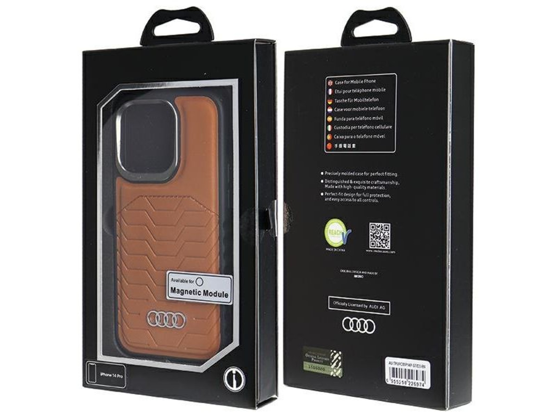 Audi Synthetic Leather case with MagSafe for iPhone 14 Pro - brown