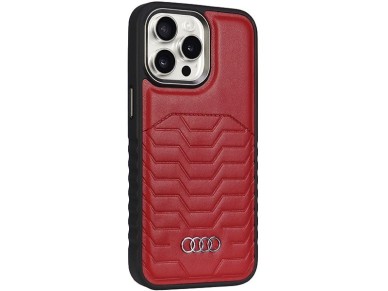 Audi Synthetic Leather case with MagSafe for iPhone 15 Pro Max - red Audi Synthetic Leather case with MagSafe for iPhone 15 Pro Max - red