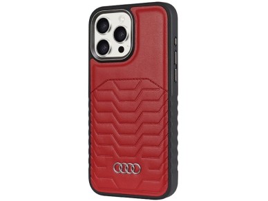 Audi Synthetic Leather case with MagSafe for iPhone 15 Pro Max - red Audi Synthetic Leather case with MagSafe for iPhone 15 Pro Max - red