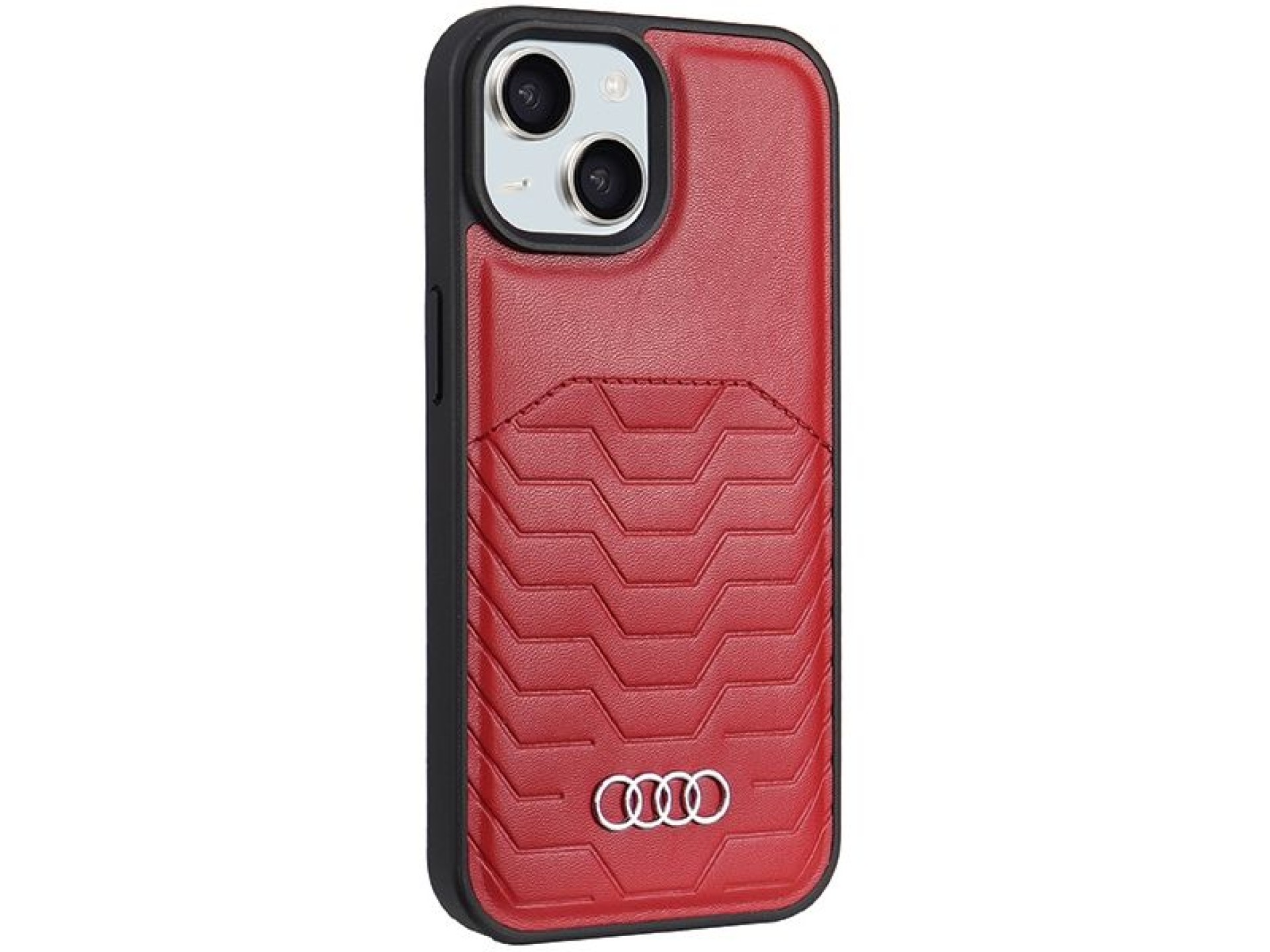Funda Audi de piel sintética con MagSafe para iPhone 15 Plus / 14 Plus - Roja