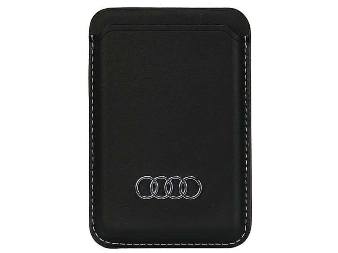 Carteira magnética Audi em couro sintético compatível com MagSafe - preta
