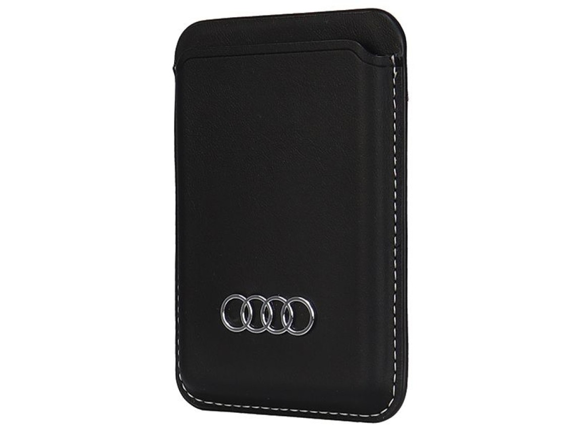 Carteira magnética Audi em couro sintético compatível com MagSafe - preta