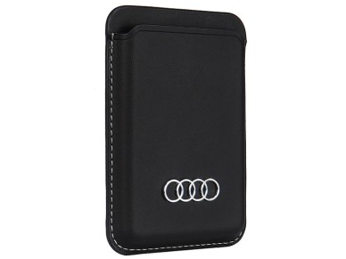 Carteira magnética Audi em couro sintético compatível com MagSafe - preta Carteira magnética Audi em couro sintético compatível com MagSafe - preta