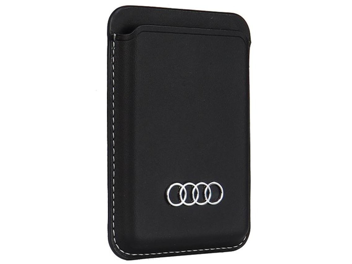 Carteira magnética Audi em couro sintético compatível com MagSafe - preta