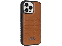 Capa Audi em couro sintético com MagSafe para iPhone 15 Pro - marrom Capa Audi em couro sintético com MagSafe para iPhone 15 Pro - marrom