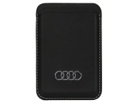 Carteira magn�tica Audi em couro sint�tico compat�vel com MagSafe - preta