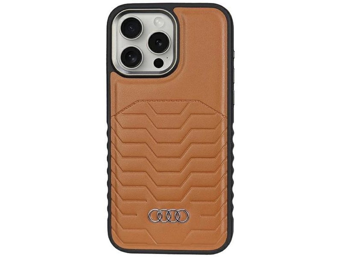 Audi Synthetic Leather case with MagSafe for iPhone 15 Pro Max - brown