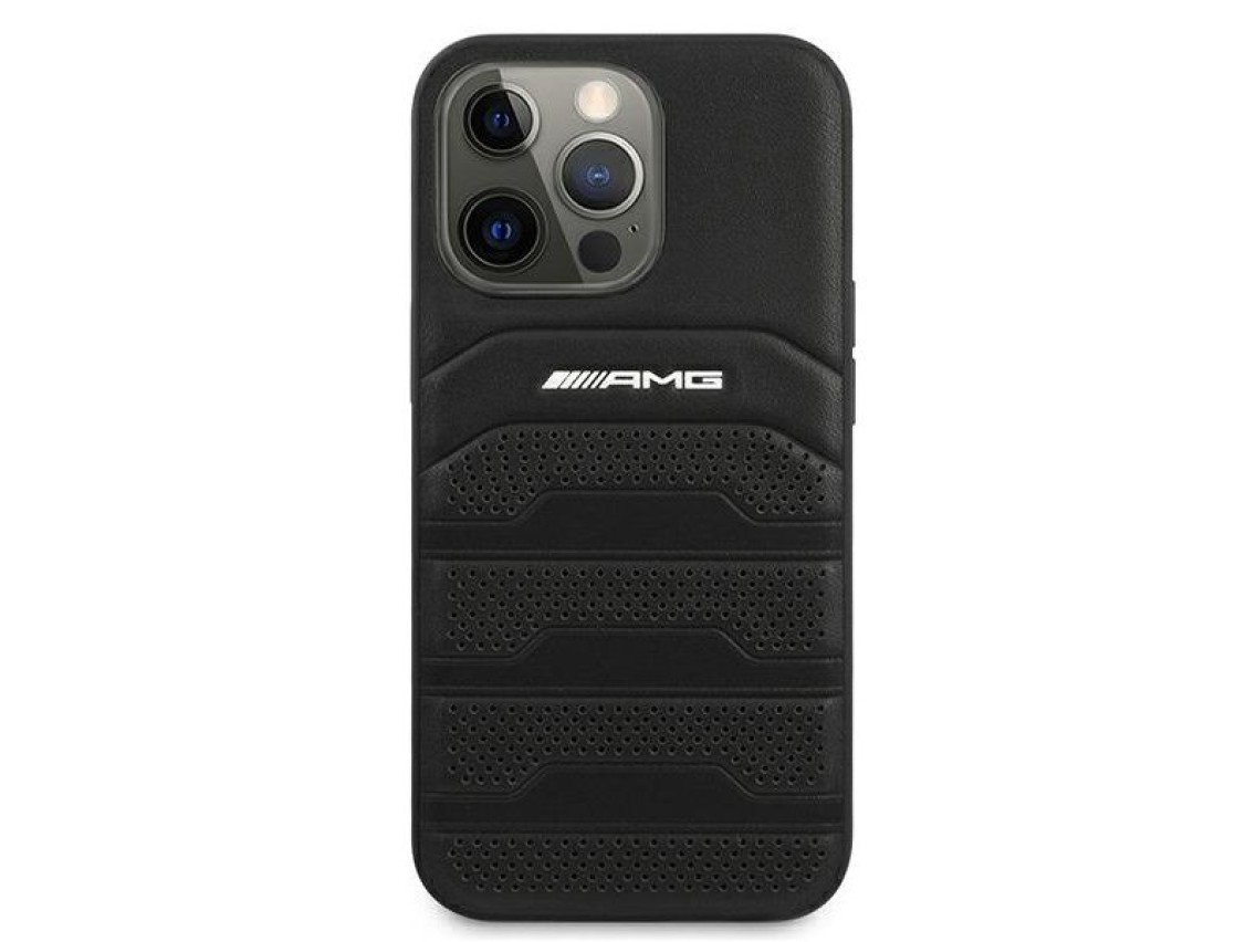 AMG Leather Debossed Lines case for iPhone 13 Pro / iPhone 13 - black
