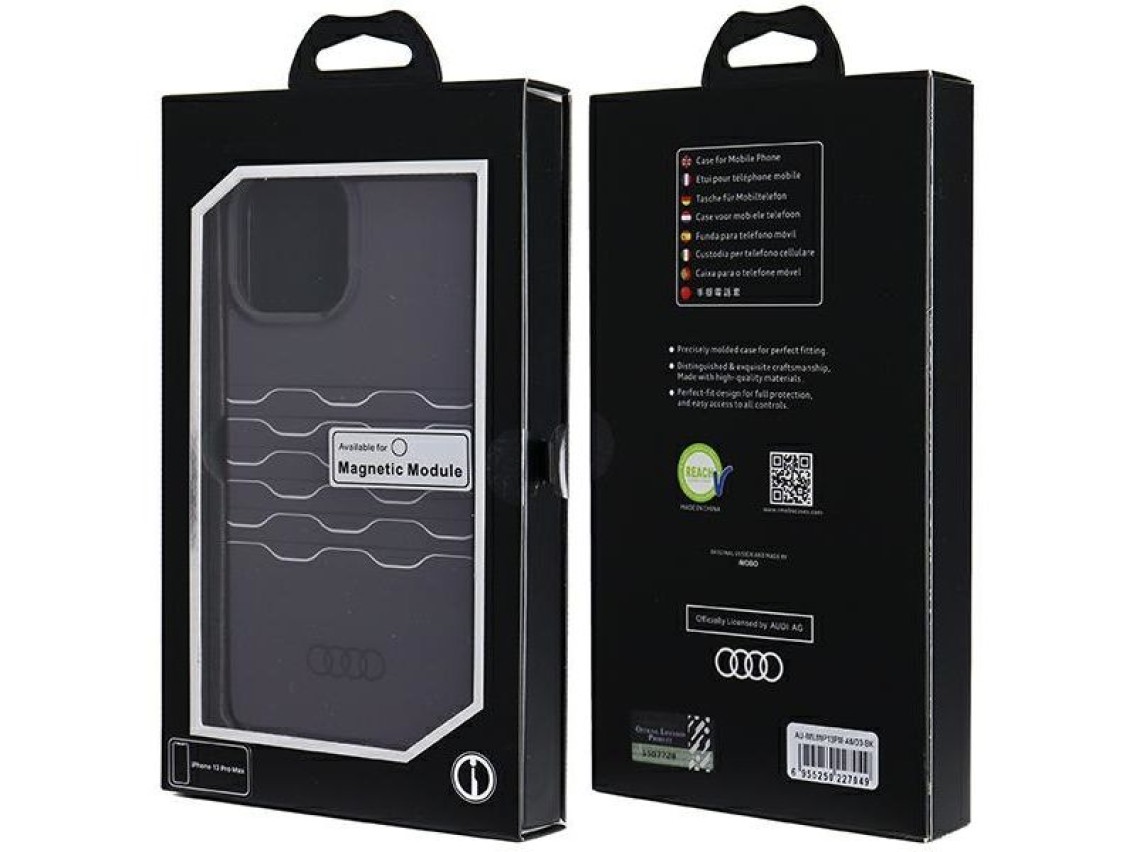 Capa Audi IML MagSafe para iPhone 13 Pro Max - preta