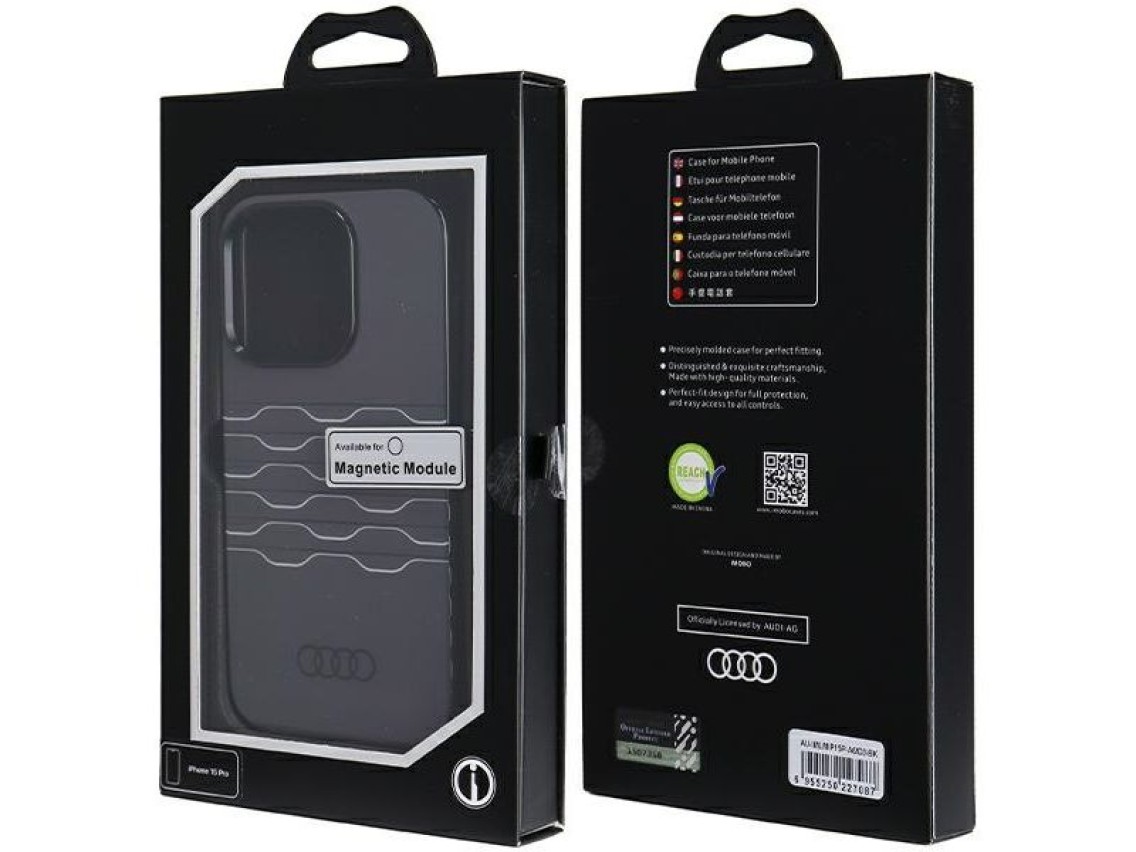 Capa Audi IML MagSafe para iPhone 15 Pro - preta