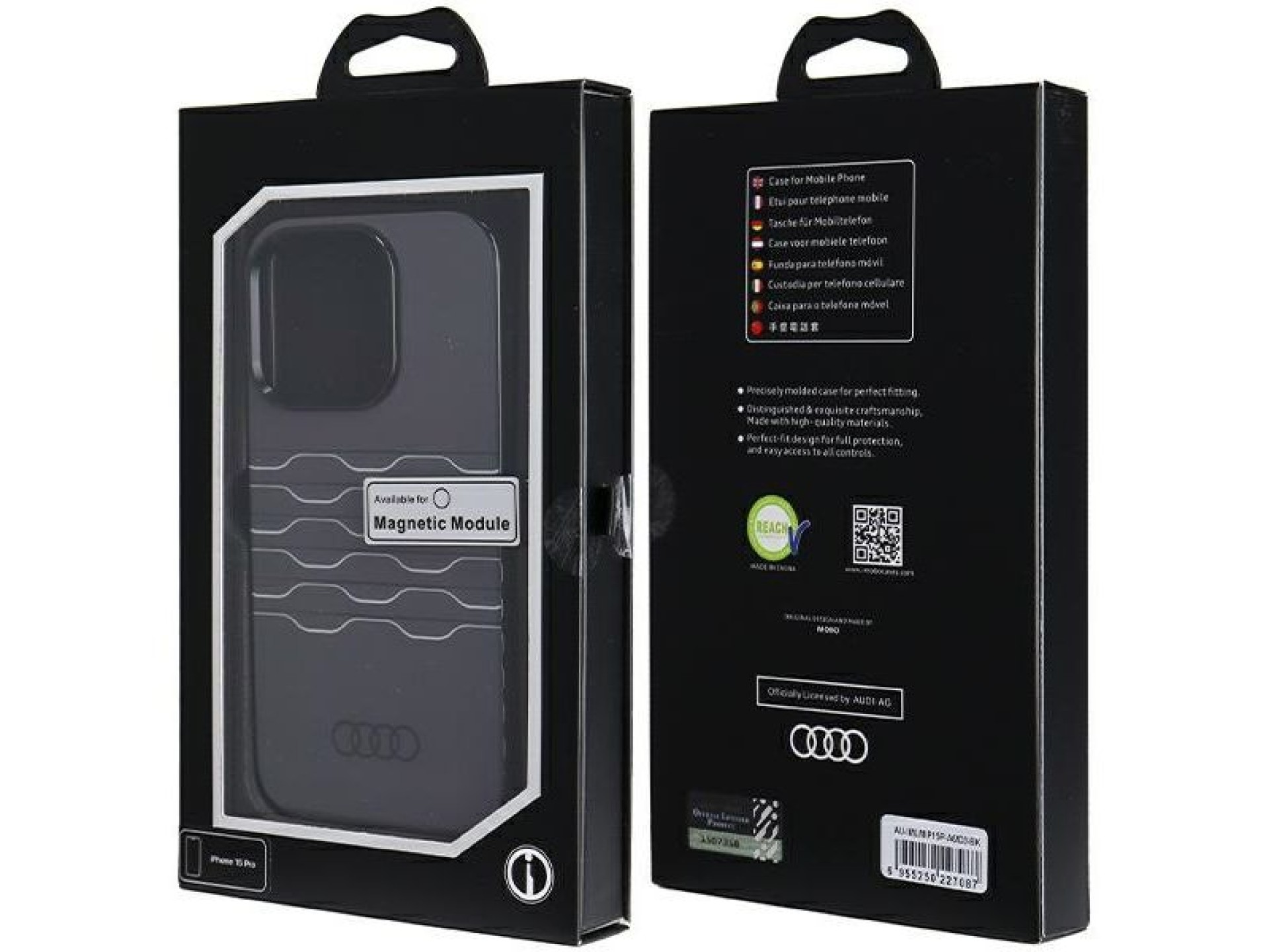 Capa Audi IML MagSafe para iPhone 15 Pro - preta