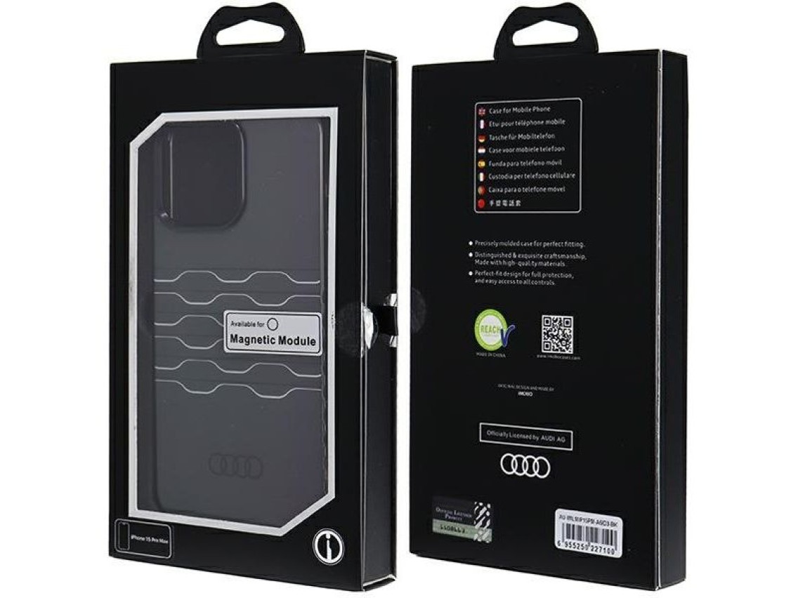 Funda Audi IML MagSafe para iPhone 15 Pro Max - negra