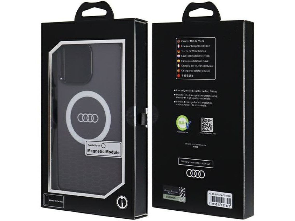 Audi IML Big Logo MagSafe case for iPhone 15 Pro Max - black
