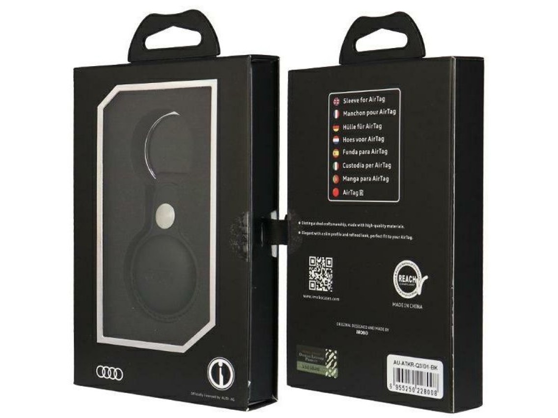 Audi Synthetic Leather AirTag case - black
