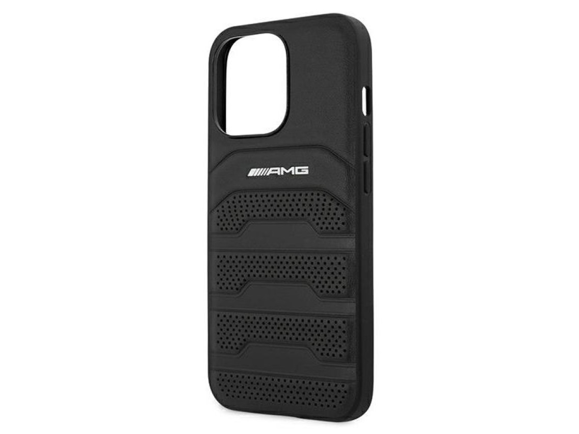 AMG Leather Debossed Lines case for iPhone 13 Pro / iPhone 13 - black