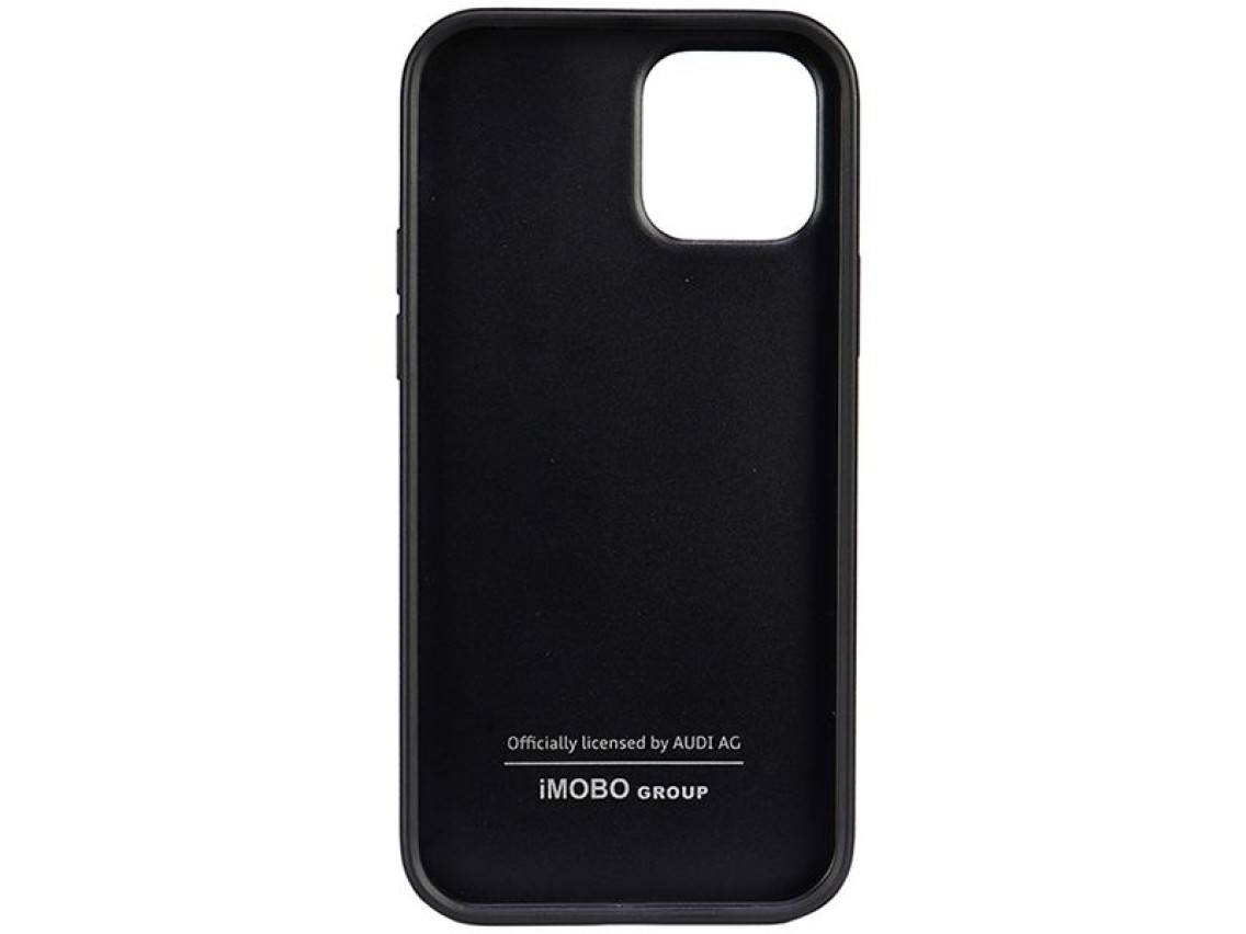 Capa rígida Audi em couro sintético para iPhone 12/12 Pro 6.1" preta/preta AU-TPUPCIP12P-TT/D1-BK