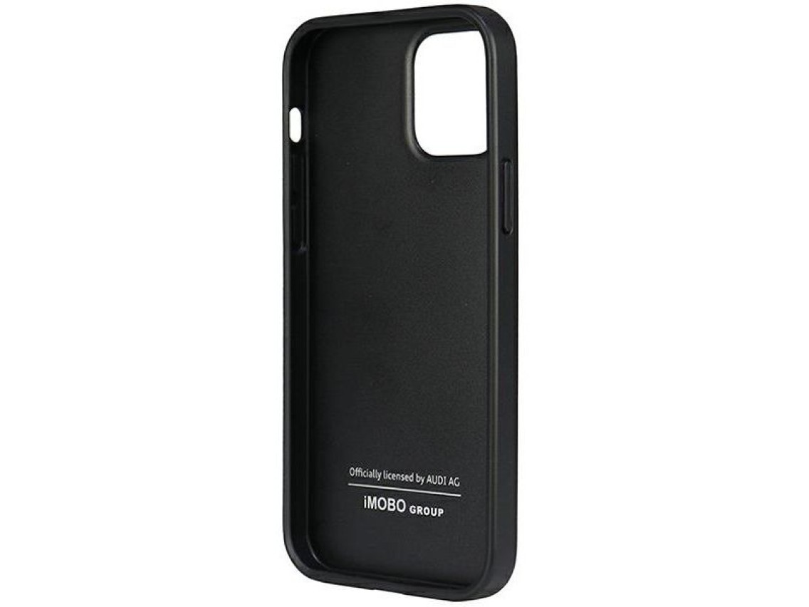 Capa rígida Audi em couro sintético para iPhone 12/12 Pro 6.1" preta/preta AU-TPUPCIP12P-TT/D1-BK