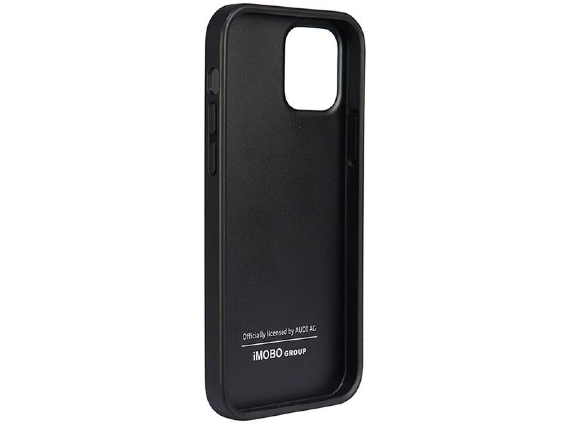 Capa rígida Audi em couro sintético para iPhone 12/12 Pro 6.1" preta/preta AU-TPUPCIP12P-TT/D1-BK