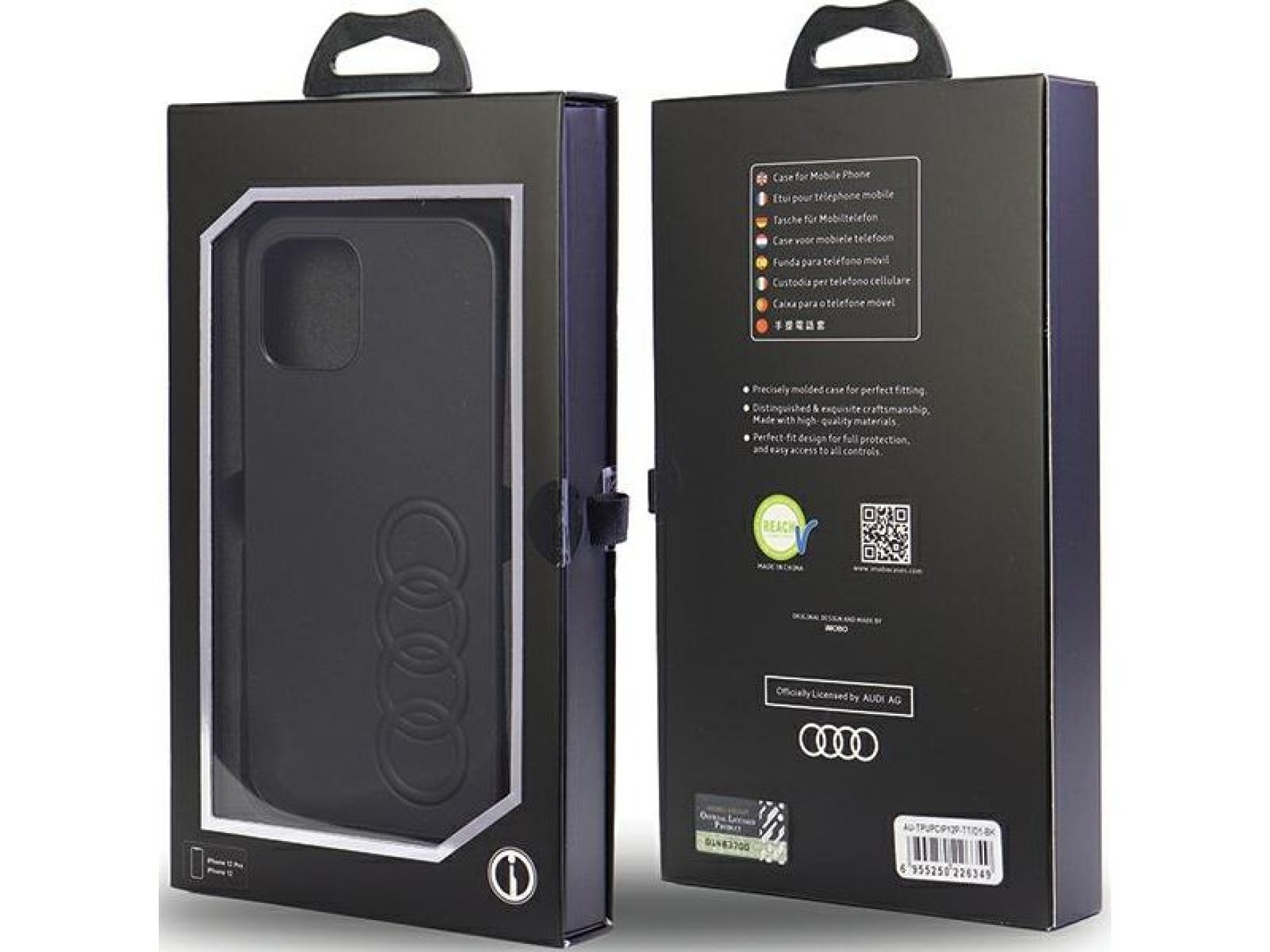 Capa rígida Audi em couro sintético para iPhone 12/12 Pro 6.1