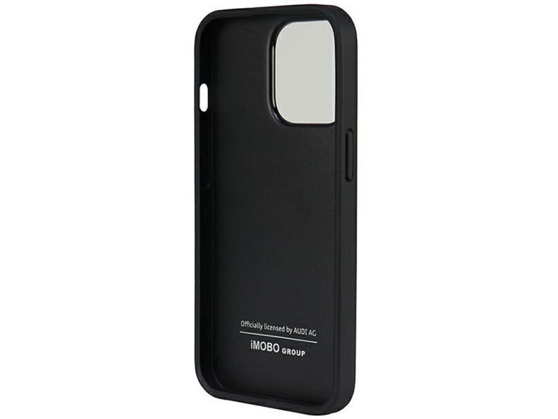Capa rígida Audi em couro sintético para iPhone 13 Pro / 13 6.1" preta/preta AU-TPUPCIP13P-TT/D1-BK