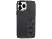 Capa r�gida Audi em couro sint�tico para iPhone 13 Pro Max 6.7" preta/preta AU-TPUPPCIP13PM-TT/D1-BK