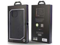 Capa r�gida Audi em couro sint�tico para iPhone 13 Pro Max 6.7" preta/preta AU-TPUPPCIP13PM-TT/D1-BK