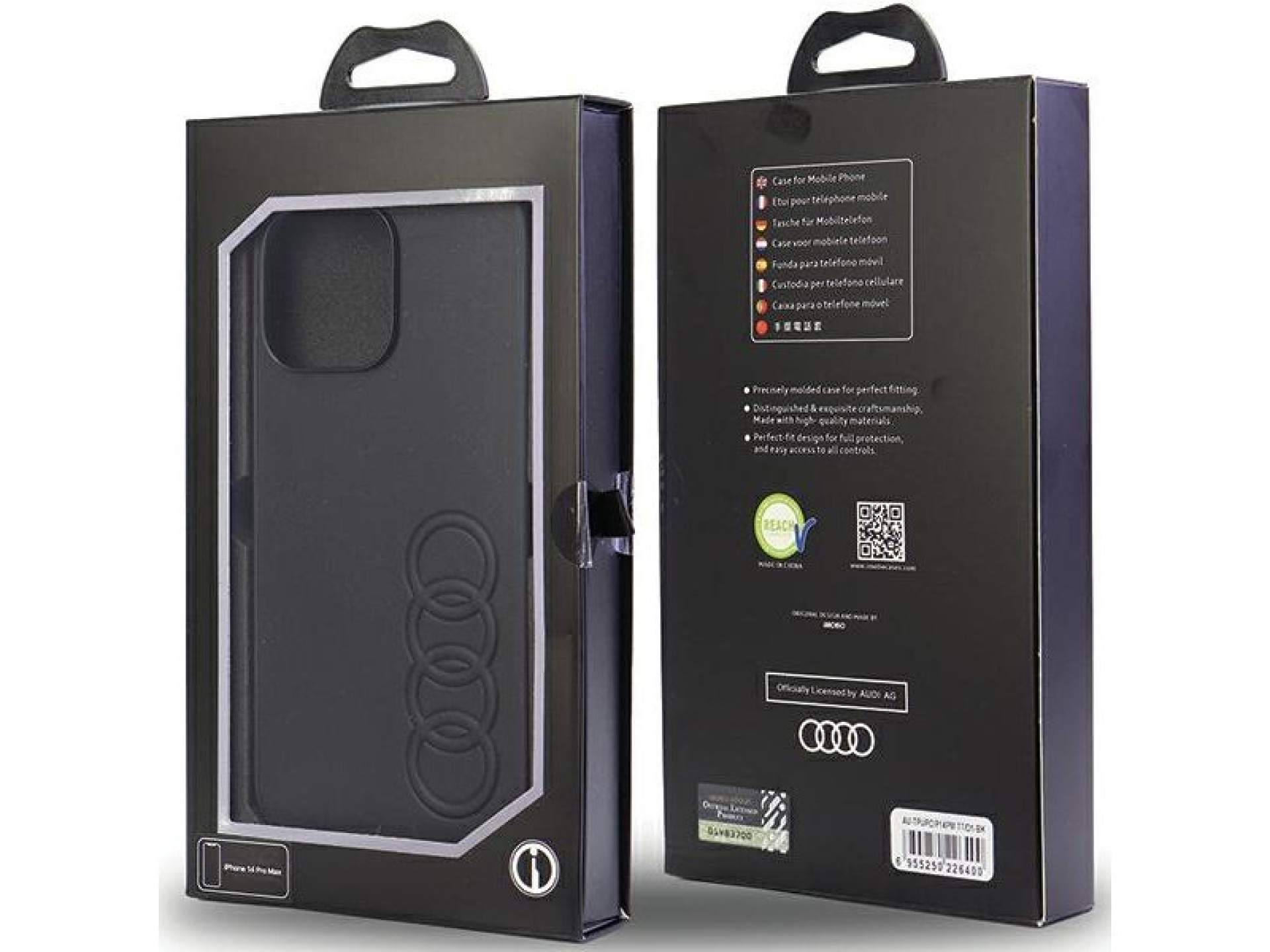 Capa rígida Audi em couro sintético para iPhone 14 Pro Max 6.7