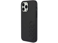 Capa r�gida Audi em couro sint�tico para iPhone 13 Pro Max 6.7" preta/preta AU-TPUPPCIP13PM-TT/D1-BK