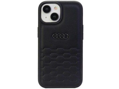 Capa em couro sintético Audi GT para iPhone 15 Plus - preta Capa em couro sintético Audi GT para iPhone 15 Plus - preta